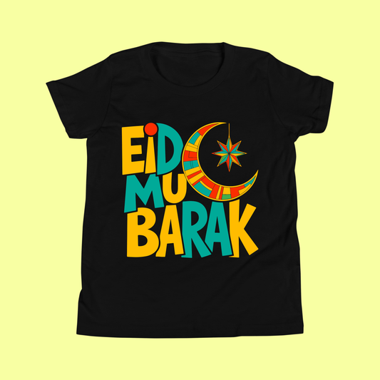 Colorful Eid Mubarak Kids T-Shirt SavigStyle