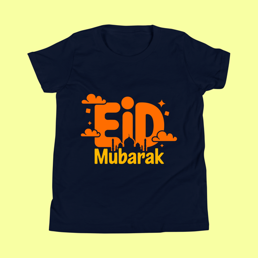Eid Mubarak Kids Shirt – Cute Islamic Crescent Moon & Mosque T-Shirt for Boys and Girls SavigStyle