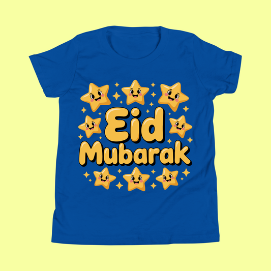Kids Eid Mubarak With Star T-Shirt – Cute Islamic Eid Mubarak With Star Graphic Tee SavigStyle