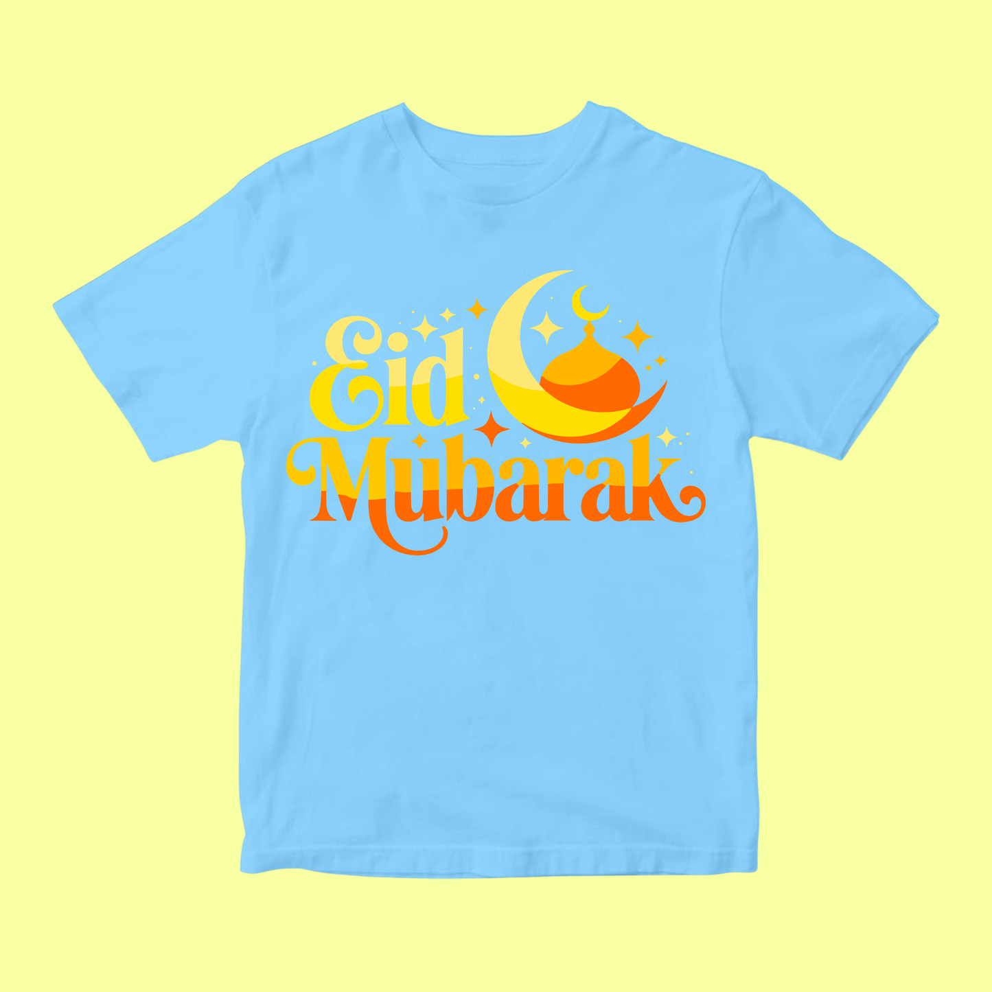 Eid Mubarak Kids Shirt – Cute Crescent Moon & Mosque T-Shirt for Boys and Girls SavigStyle