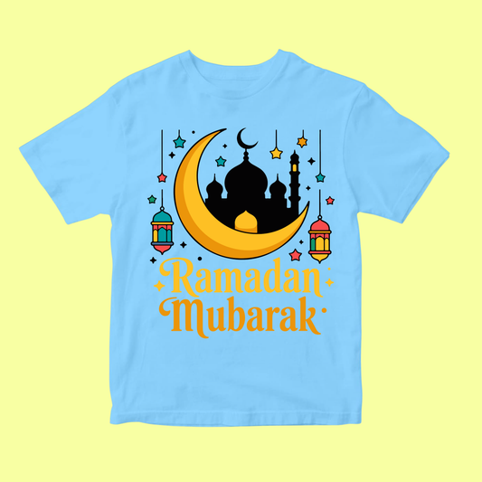 Kids Ramadan Mubarak T-Shirt – Cute Islamic Celebration Tee for Boys & Girls SavigStyle