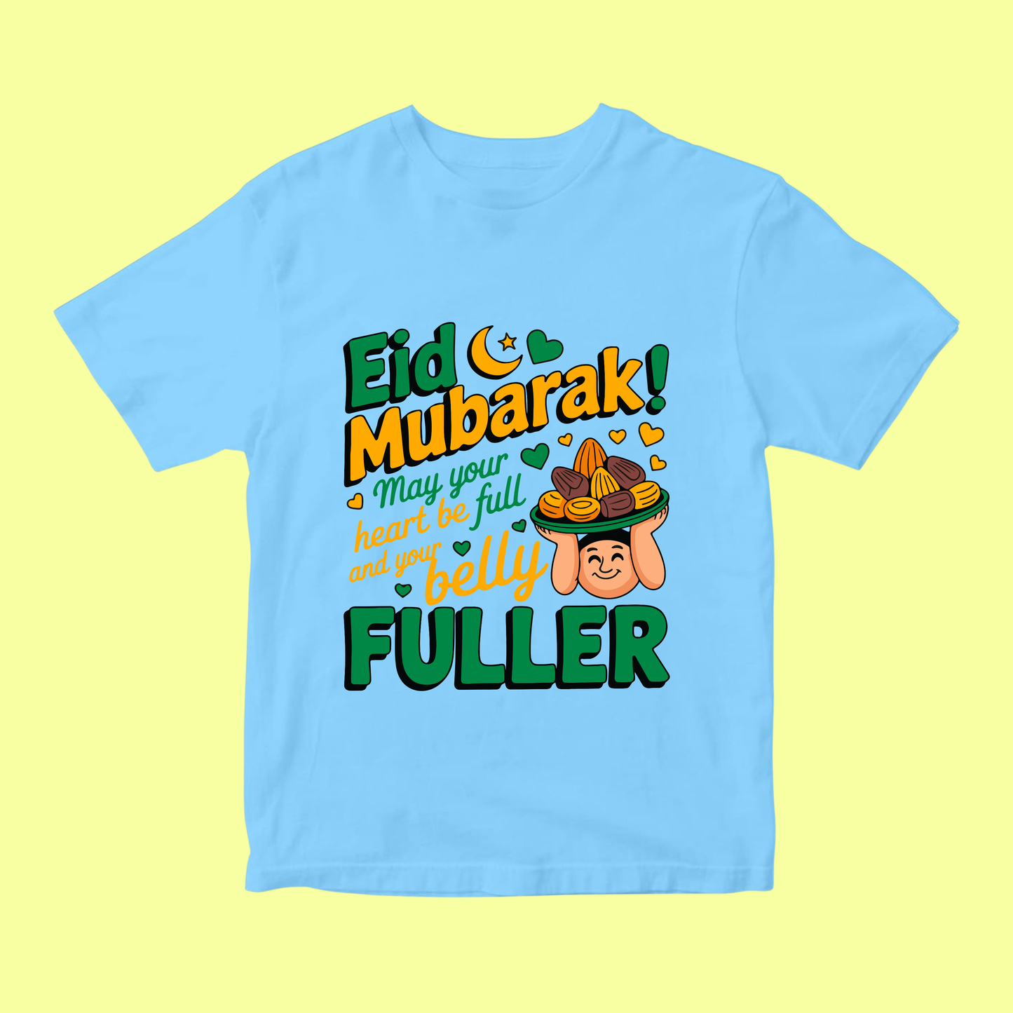 Eid Mubarak Shirt – Heart Full Belly Fuller Tee SavigStyle