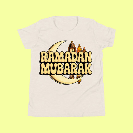 Kids Ramadan Mubarak with Moon T-Shirt – Cute Islamic Eid Tee for Boys & Girls SavigStyle