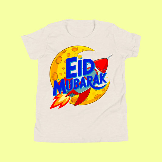 Kids Eid Mubarak With Moon & Rocket T-Shirt SavigStyle