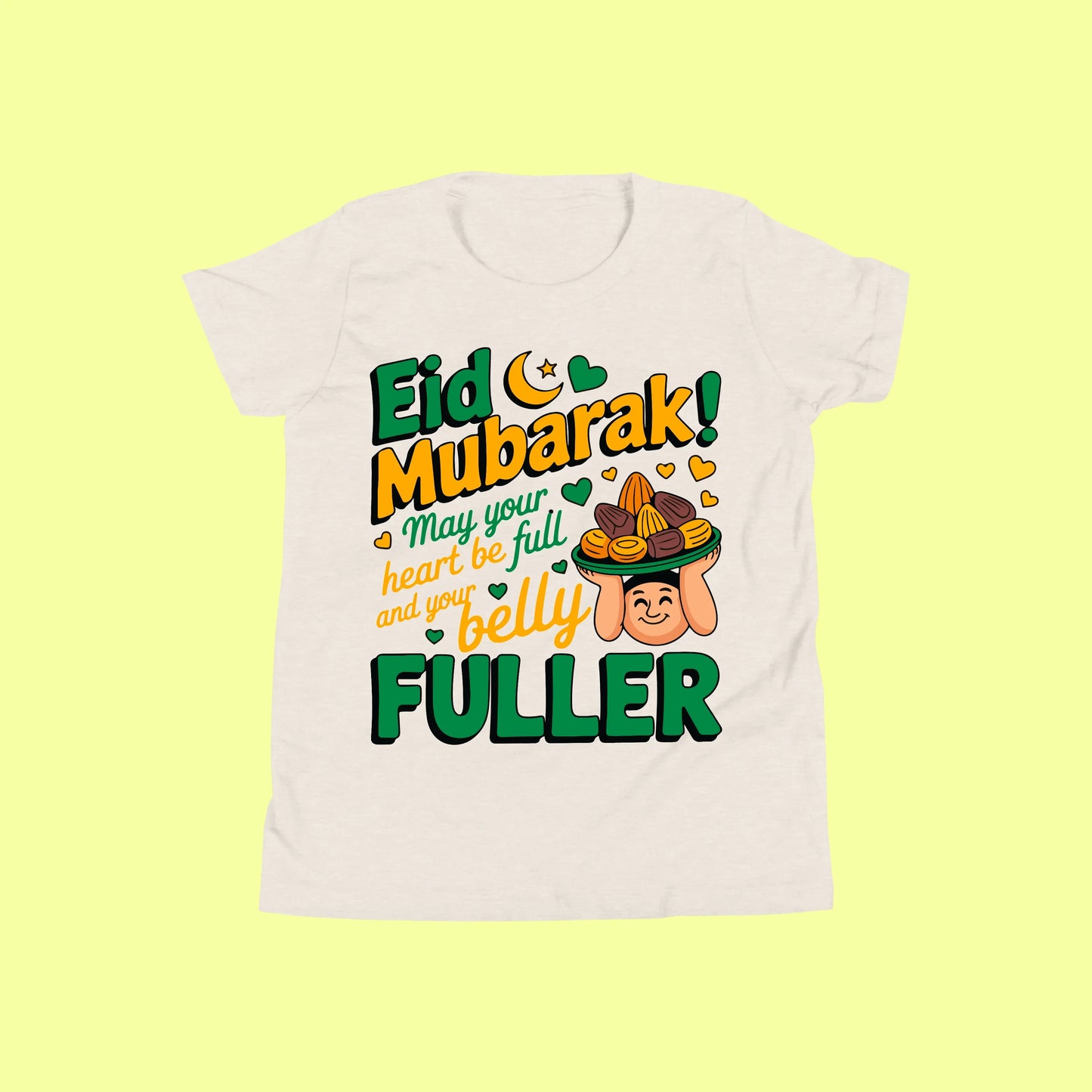 Eid Mubarak Shirt – Heart Full Belly Fuller Tee SavigStyle