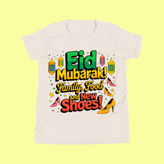 Kids Eid Mubarak Family Food & New Shoes T-Shirt for Boys & Girls SavigStyle