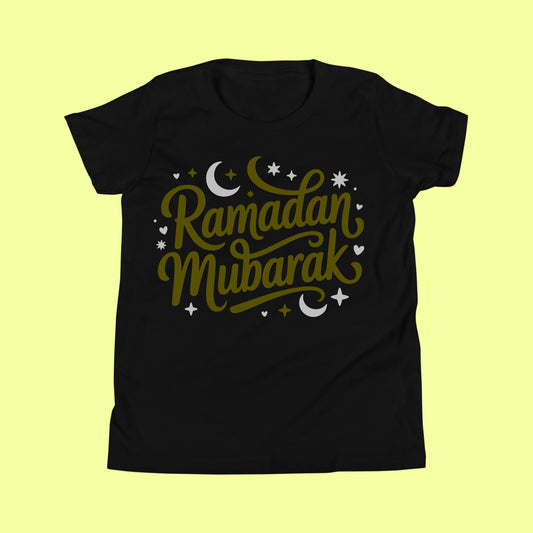 Kids Ramadan Mubarak with Text T-Shirt – Cute Islamic Tee for Boys & Girls SavigStyle