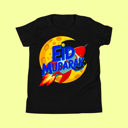 Kids Eid Mubarak With Moon & Rocket T-Shirt SavigStyle