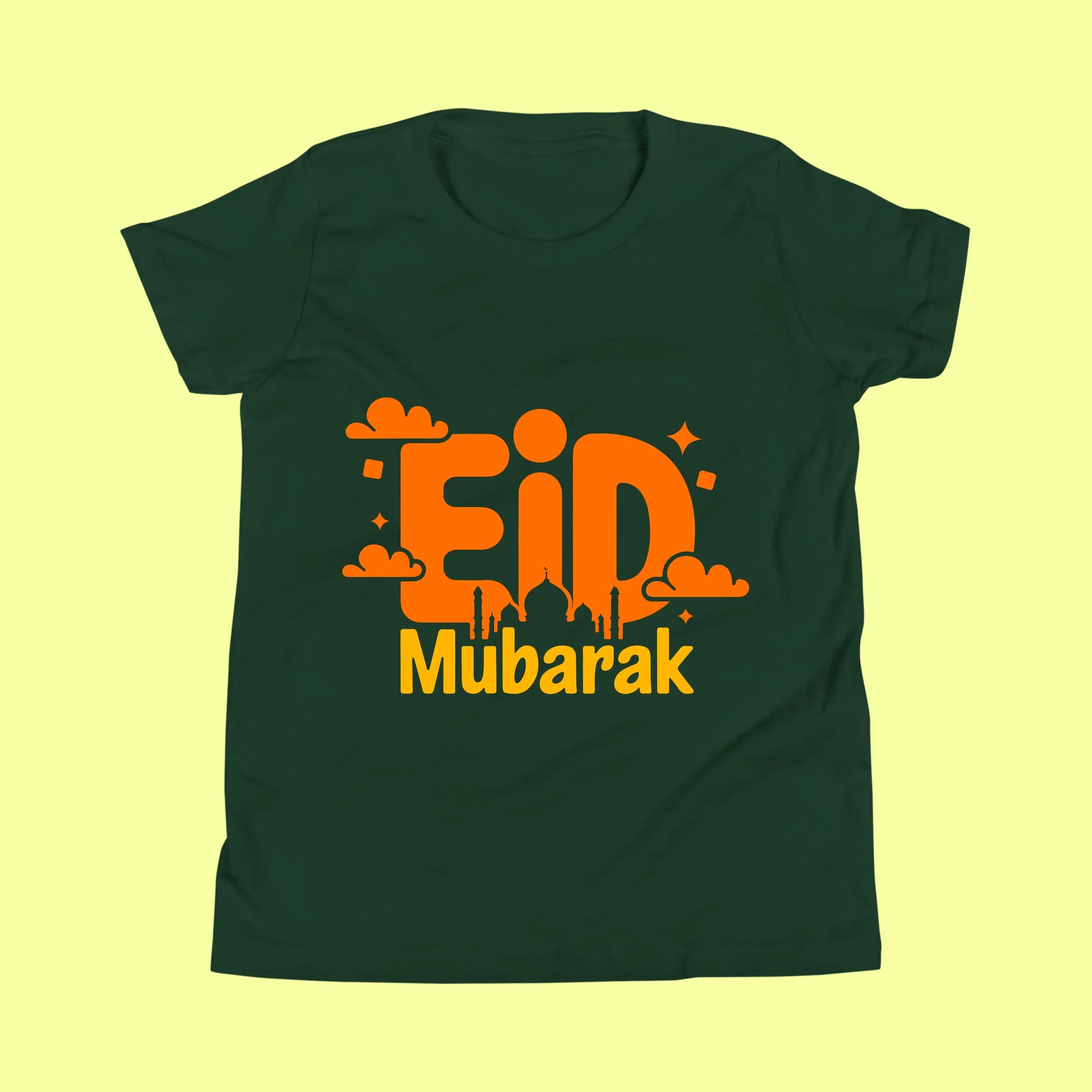 Eid Mubarak Kids Shirt – Cute Islamic Crescent Moon & Mosque T-Shirt for Boys and Girls SavigStyle