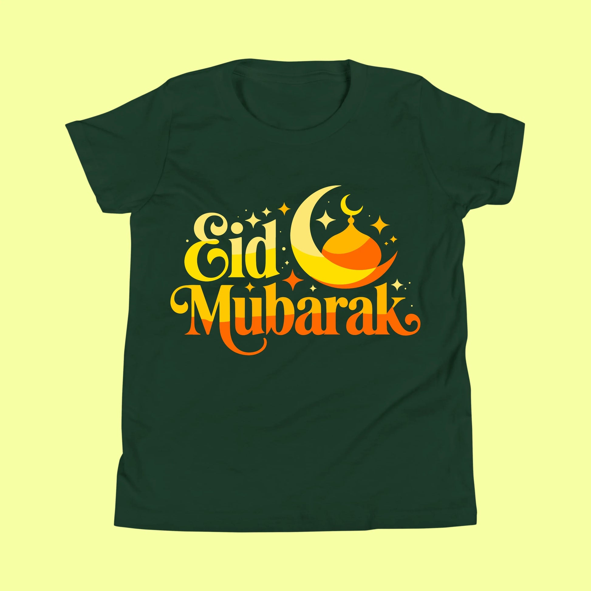 Eid Mubarak Kids Shirt – Cute Crescent Moon & Mosque T-Shirt for Boys and Girls SavigStyle