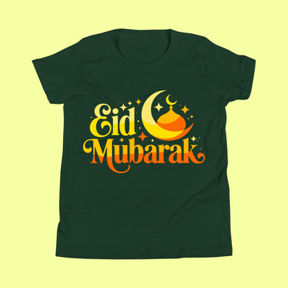 Eid Mubarak Kids Shirt – Cute Crescent Moon & Mosque T-Shirt for Boys and Girls SavigStyle