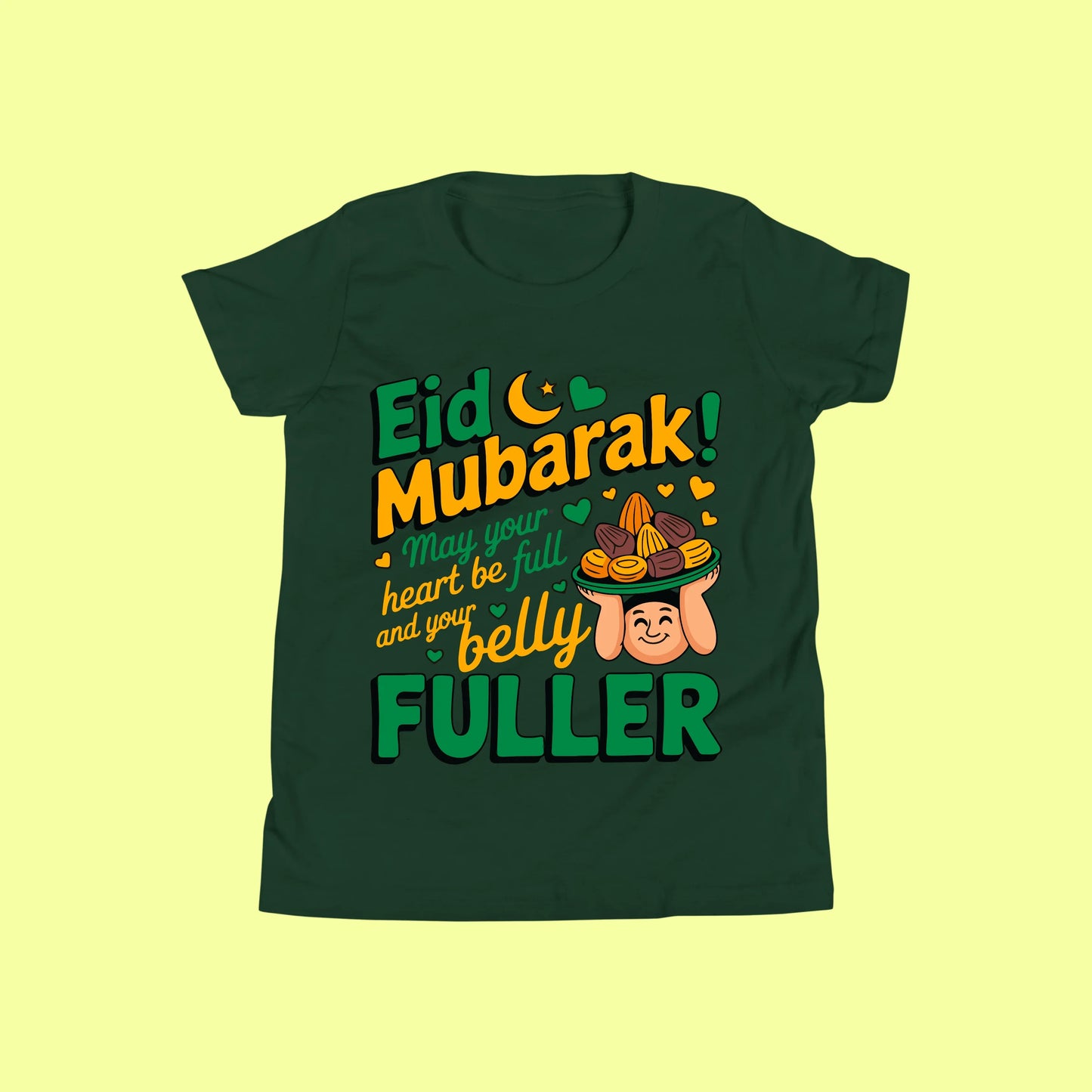 Eid Mubarak Shirt – Heart Full Belly Fuller Tee SavigStyle