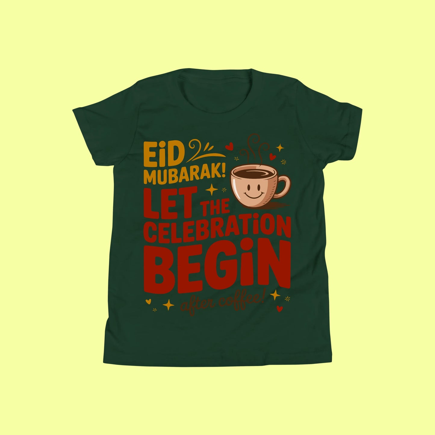Eid Mubarak Coffee Celebration T-Shirt SavigStyle