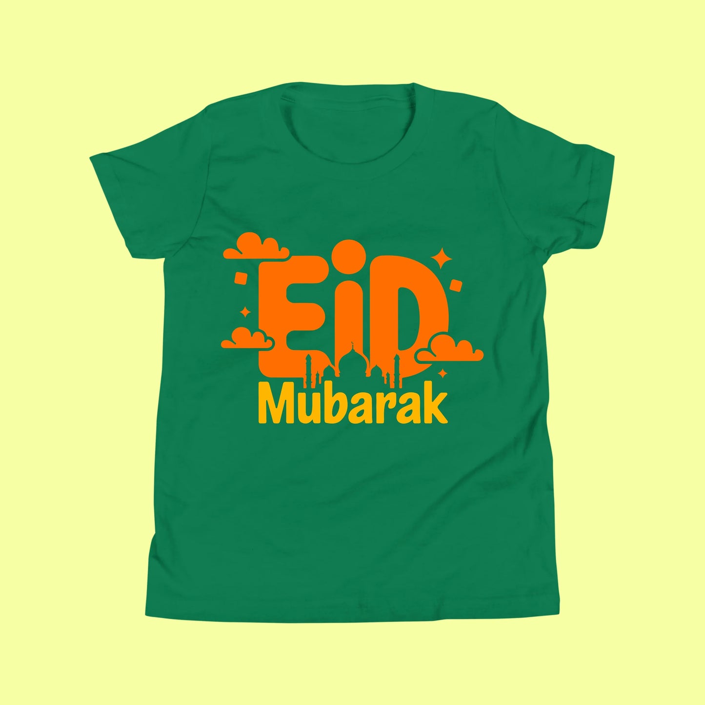 Eid Mubarak Kids Shirt – Cute Islamic Crescent Moon & Mosque T-Shirt for Boys and Girls SavigStyle