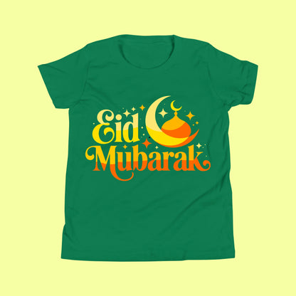 Eid Mubarak Kids Shirt – Cute Crescent Moon & Mosque T-Shirt for Boys and Girls SavigStyle