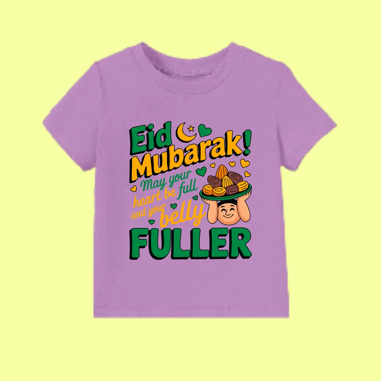 Eid Mubarak Shirt – Heart Full Belly Fuller Tee SavigStyle