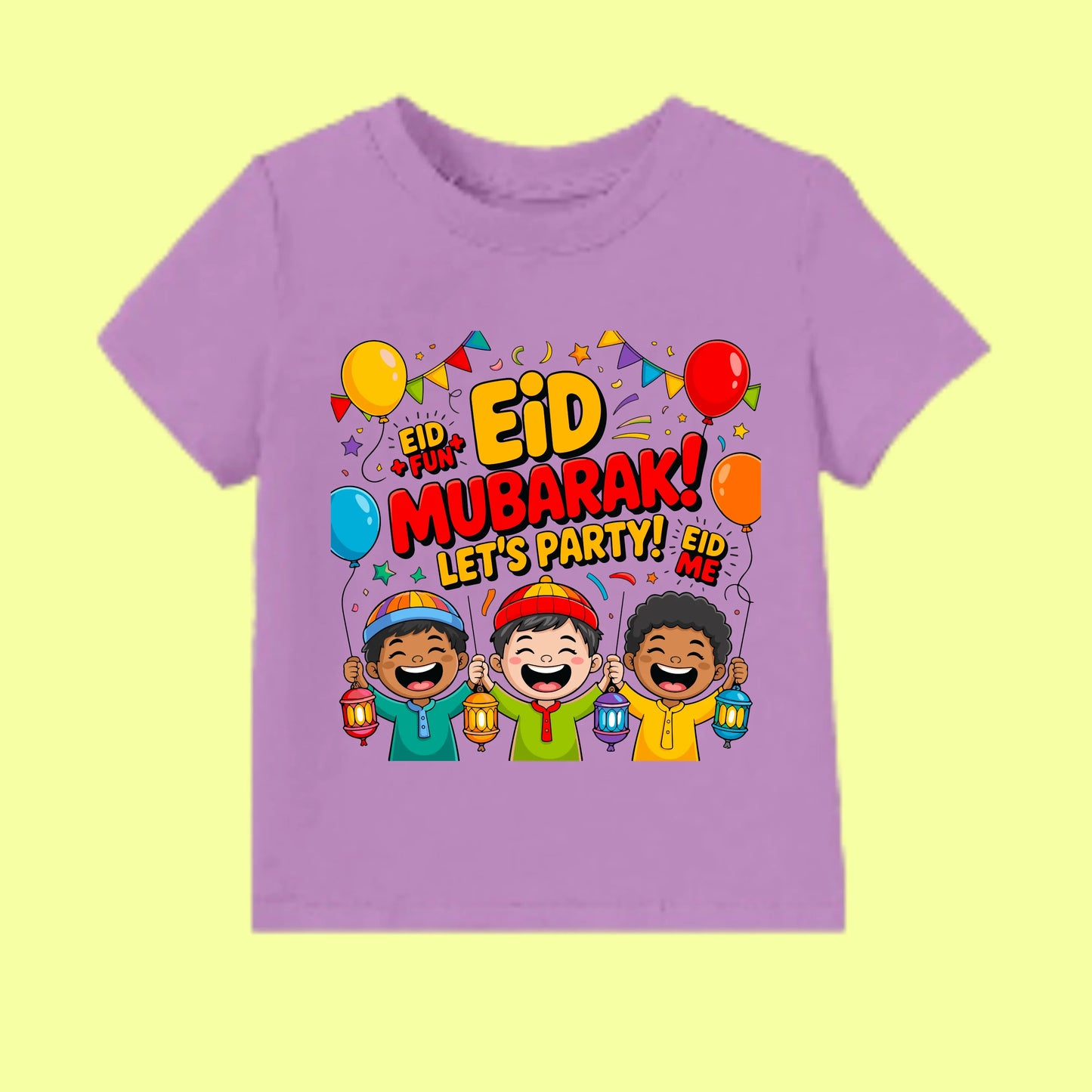Kids Eid Mubarak Shirt – Cute Balloon Design SavigStyle