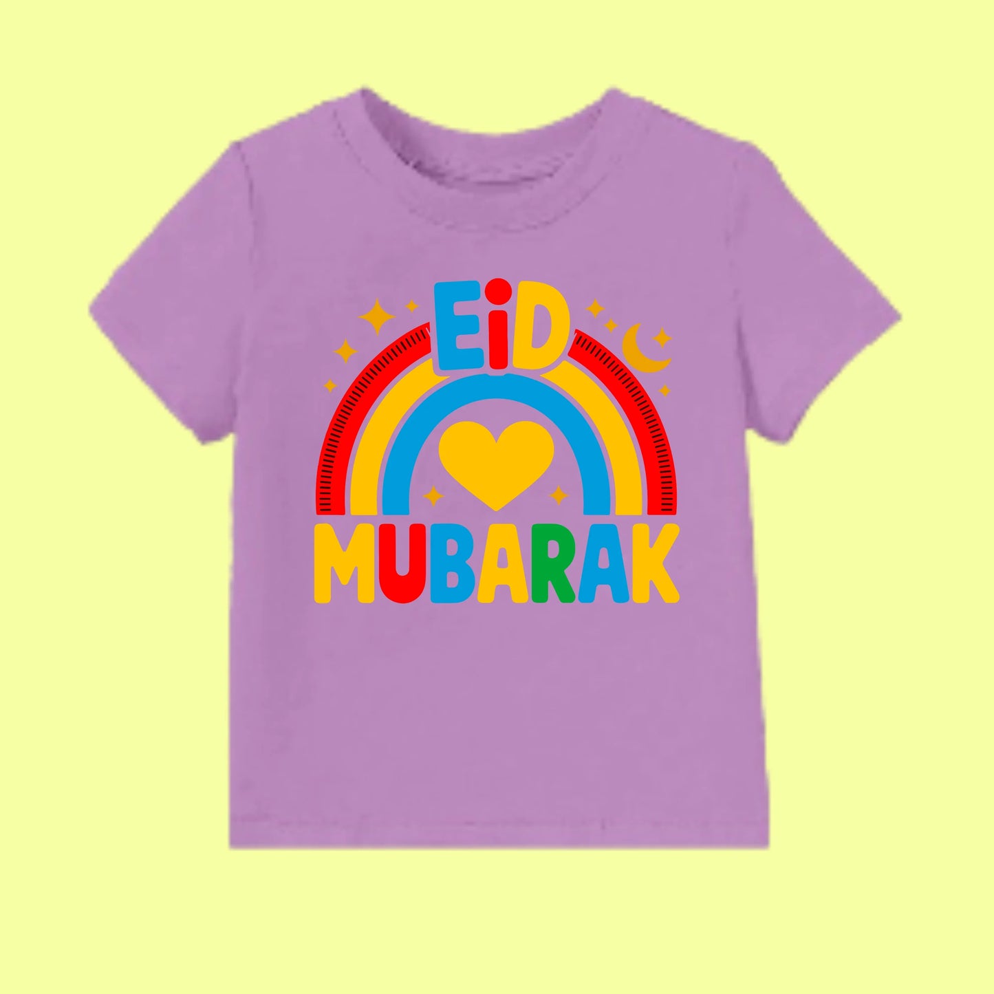 Kids Rainbow Eid Mubarak Shirt (I) SavigStyle