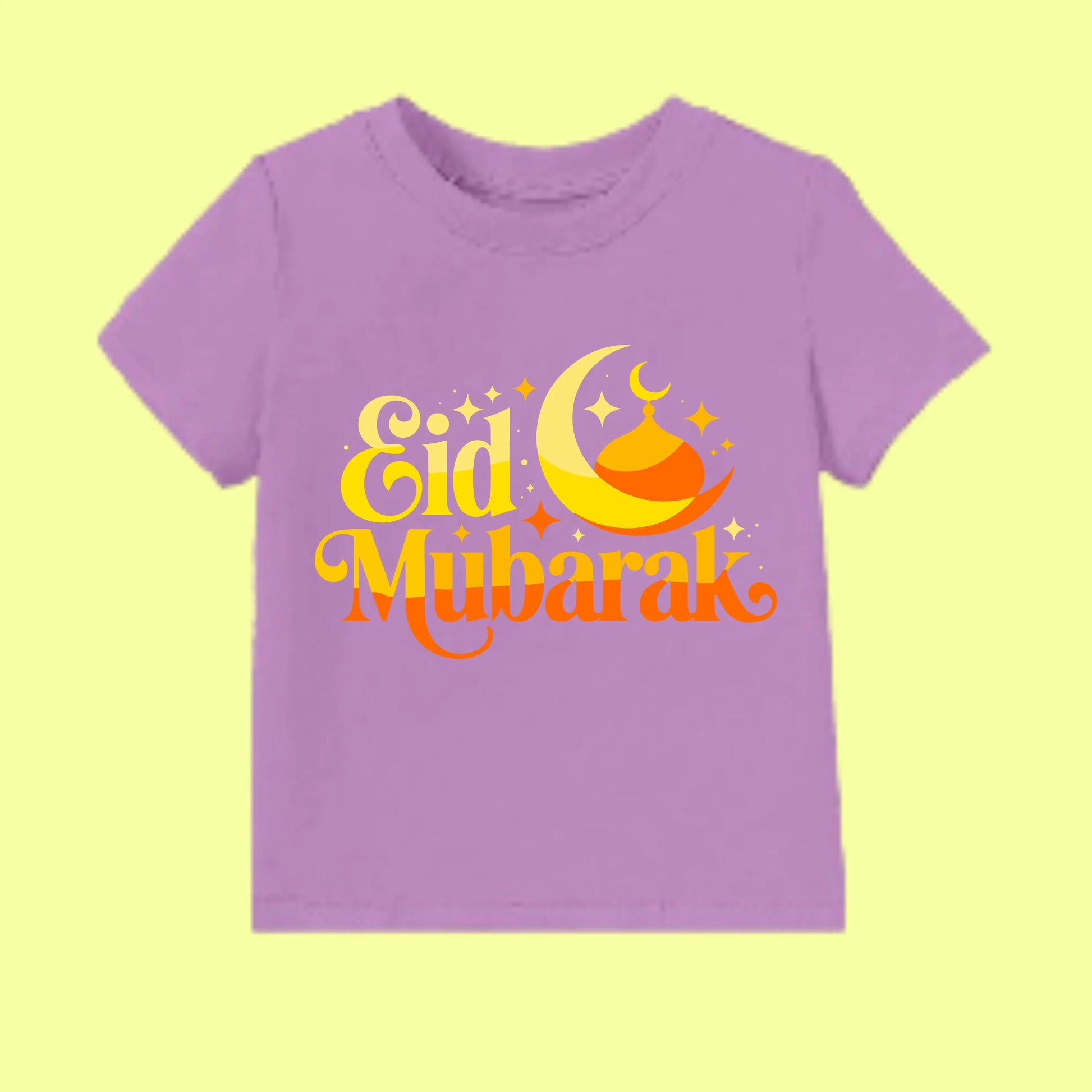 Eid Mubarak Kids Shirt – Cute Crescent Moon & Mosque T-Shirt for Boys and Girls SavigStyle