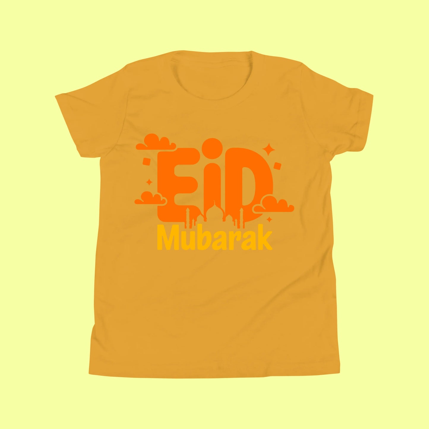 Eid Mubarak Kids Shirt – Cute Islamic Crescent Moon & Mosque T-Shirt for Boys and Girls SavigStyle
