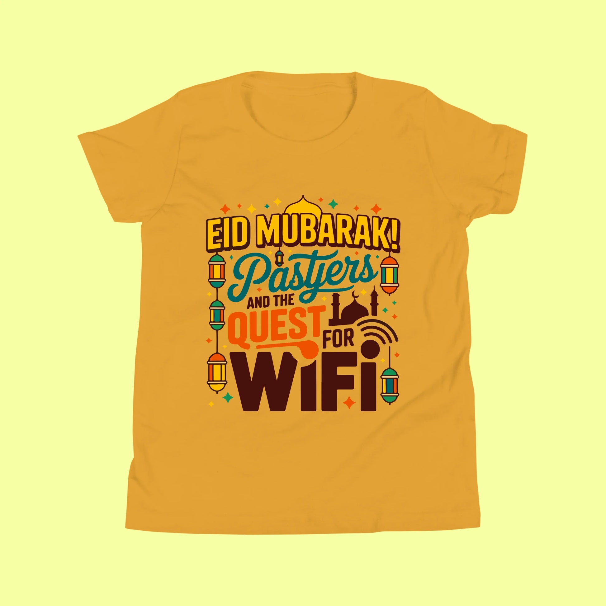 Eid Mubarak: Prayers & WiFi Quest T-Shirt SavigStyle