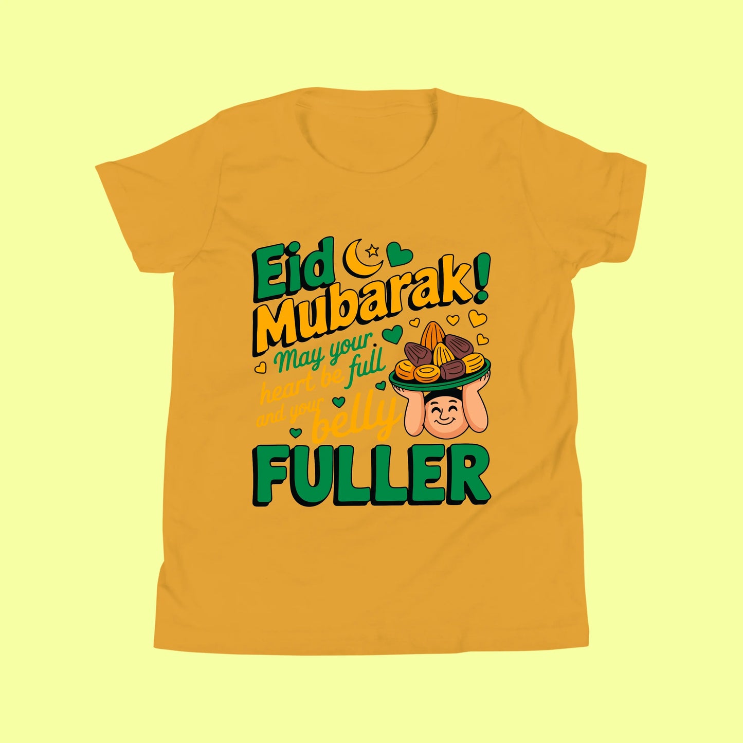 Eid Mubarak Shirt – Heart Full Belly Fuller Tee SavigStyle