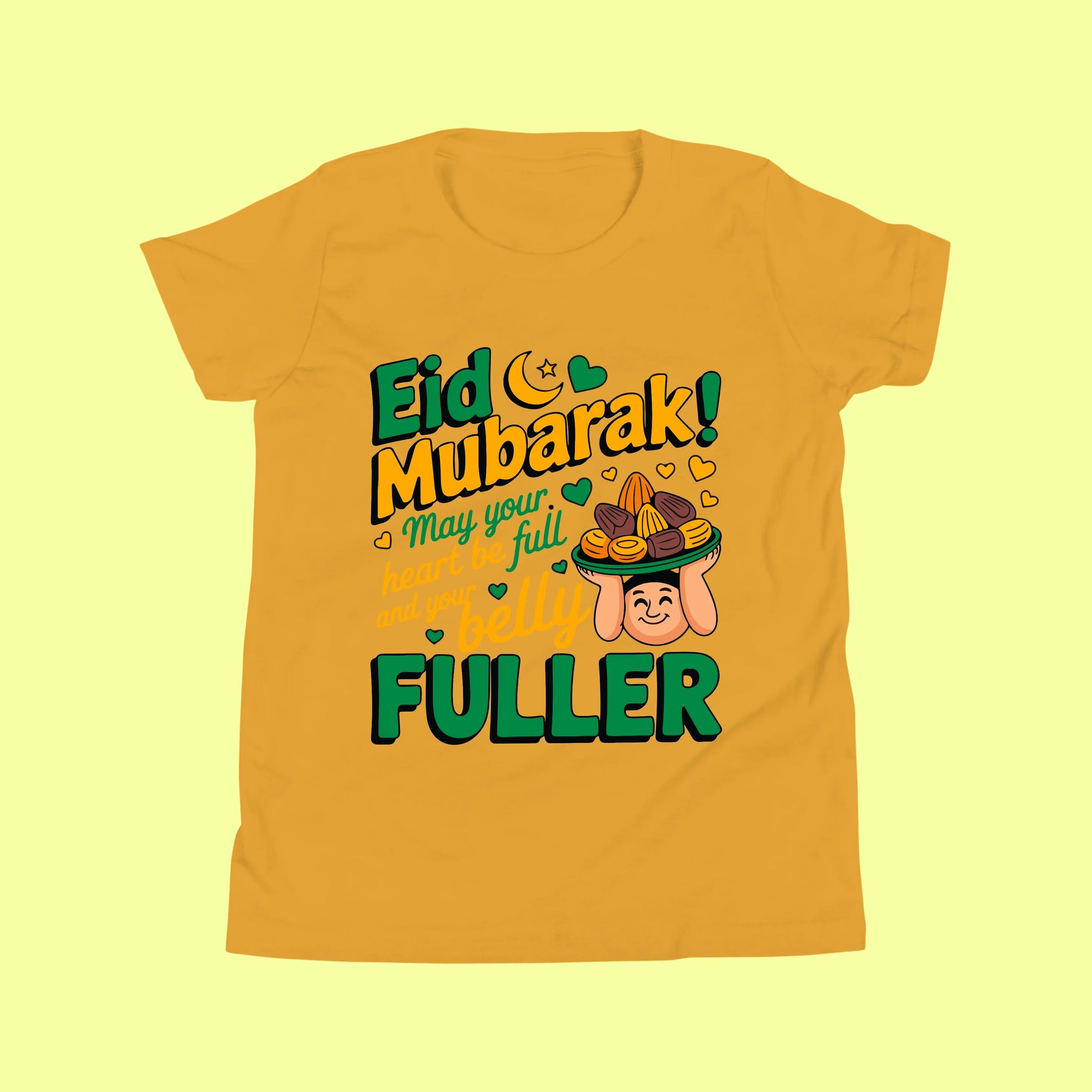 Eid Mubarak Shirt – Heart Full Belly Fuller Tee SavigStyle
