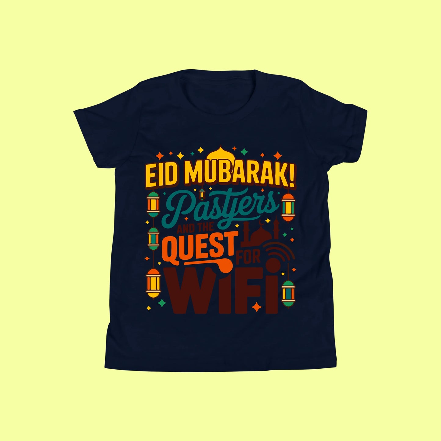 Eid Mubarak: Prayers & WiFi Quest T-Shirt SavigStyle
