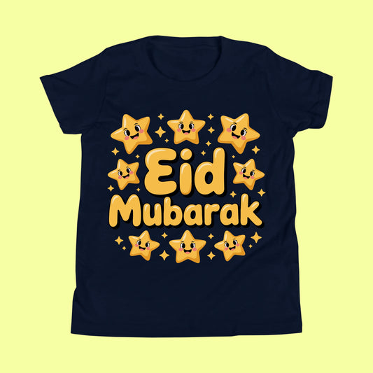 Kids Eid Mubarak With Star T-Shirt – Cute Islamic Eid Mubarak With Star Graphic Tee SavigStyle