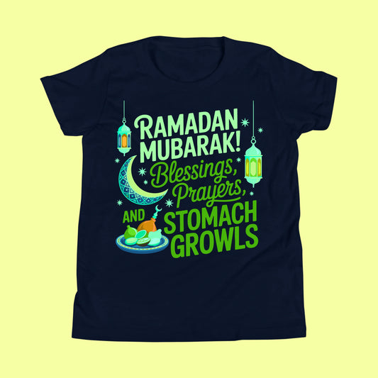 Kids Ramadan Mubarak Blessings T-Shirt – Cute Islamic Eid Tee for Boys & Girls SavigStyle