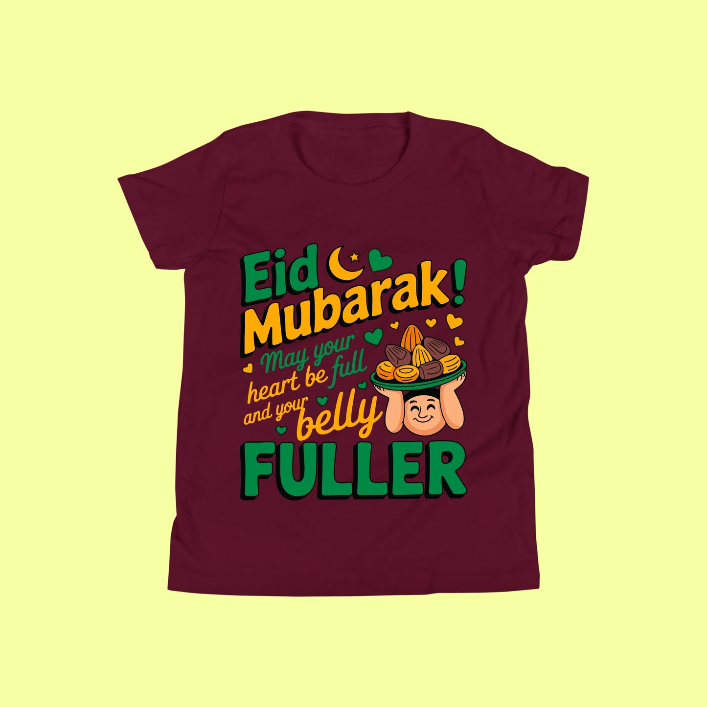 Eid Mubarak Shirt – Heart Full Belly Fuller Tee SavigStyle