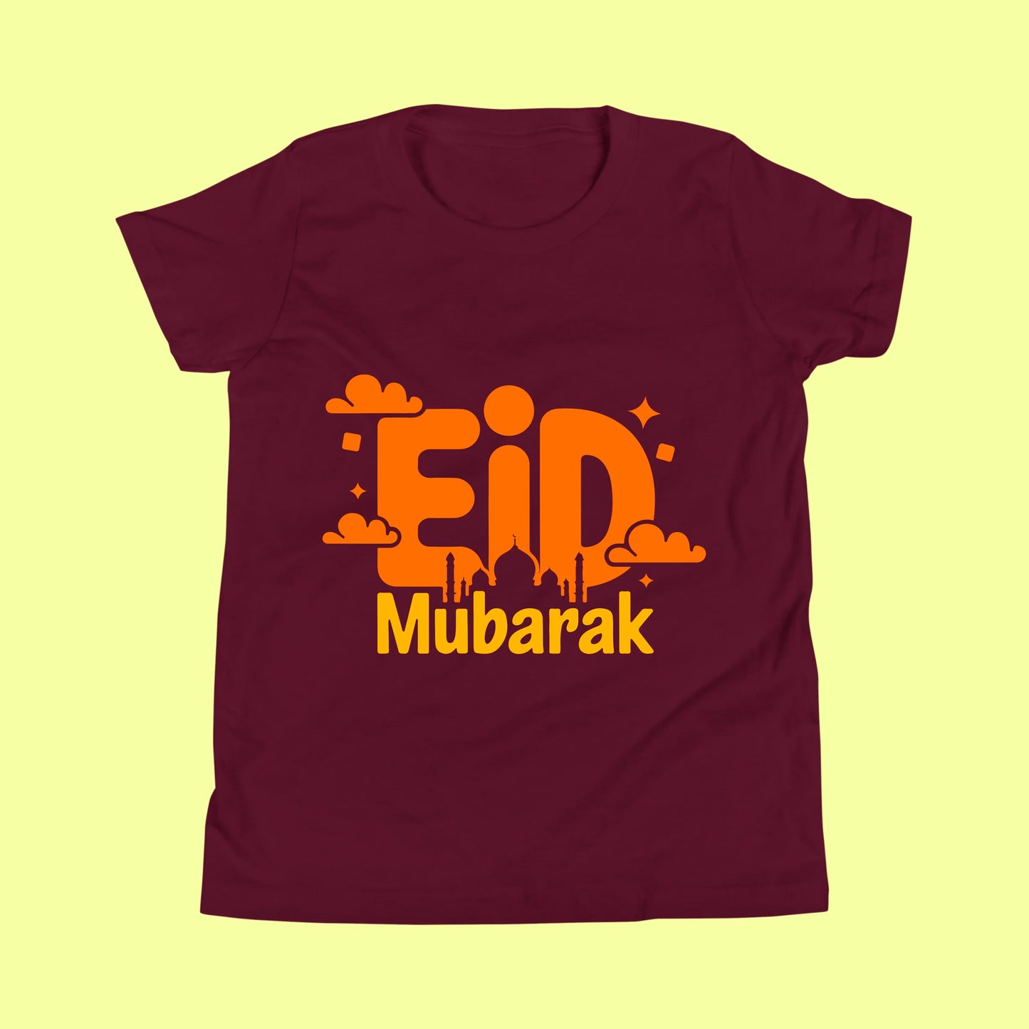Eid Mubarak Kids Shirt – Cute Islamic Crescent Moon & Mosque T-Shirt for Boys and Girls SavigStyle