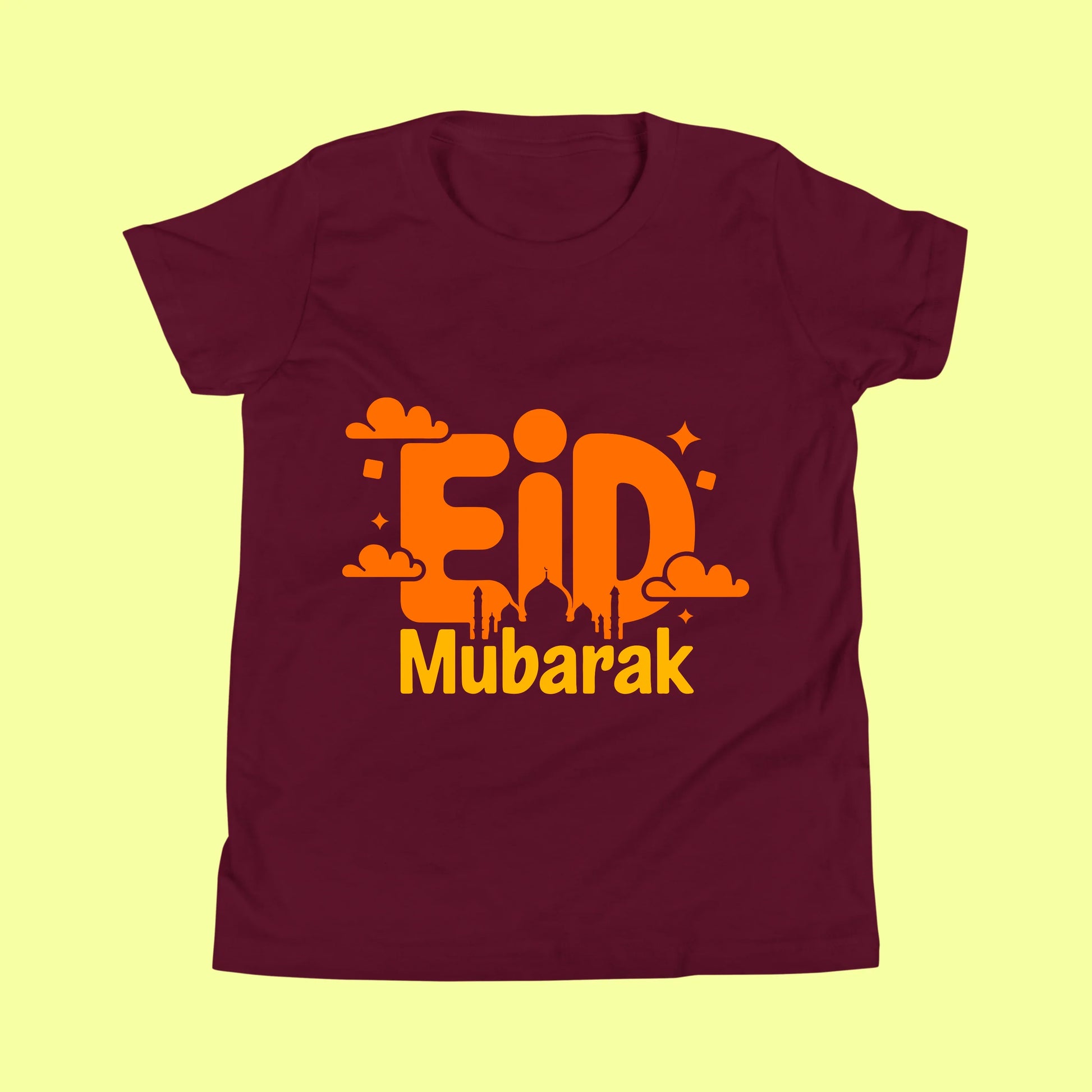 Eid Mubarak Kids Shirt – Cute Islamic Crescent Moon & Mosque T-Shirt for Boys and Girls SavigStyle
