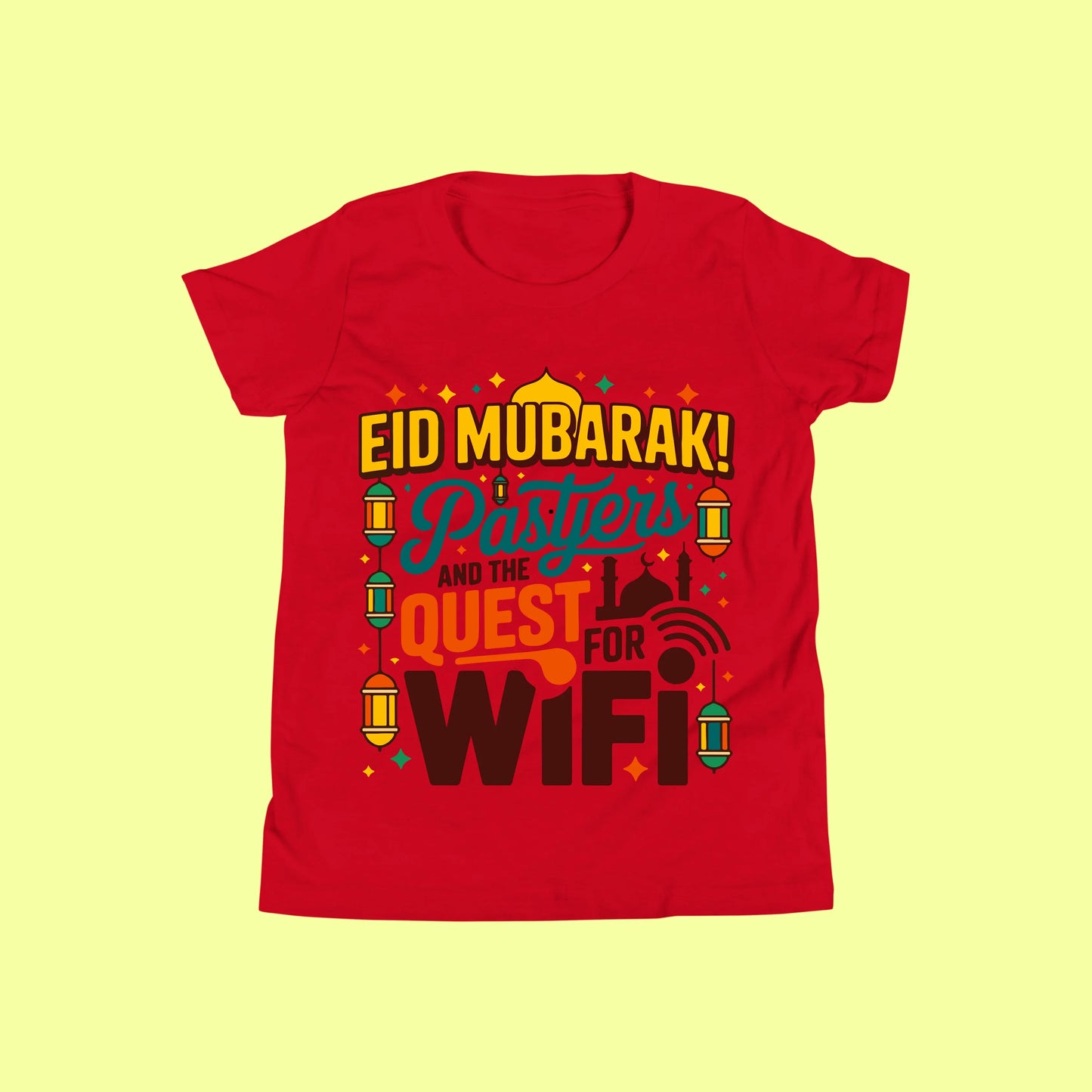 Eid Mubarak: Prayers & WiFi Quest T-Shirt SavigStyle