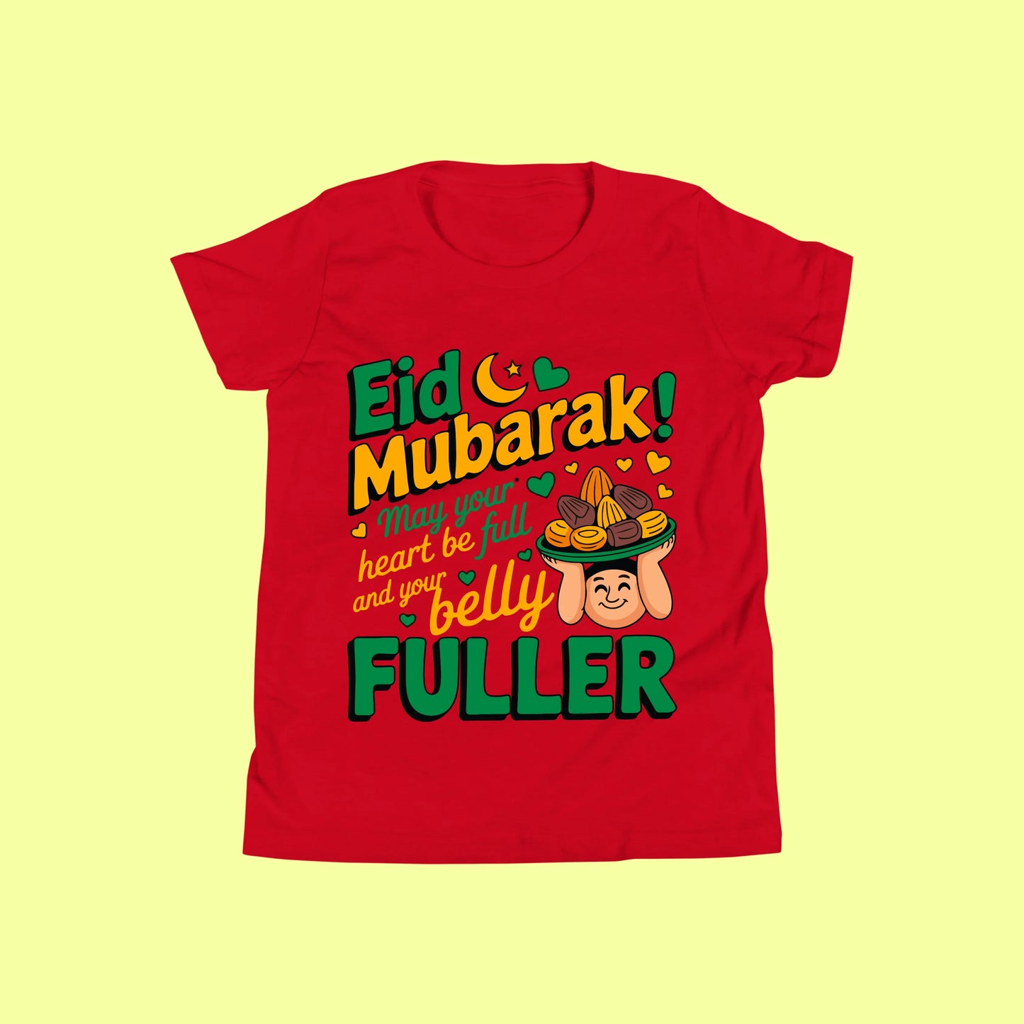 Eid Mubarak Shirt – Heart Full Belly Fuller Tee SavigStyle