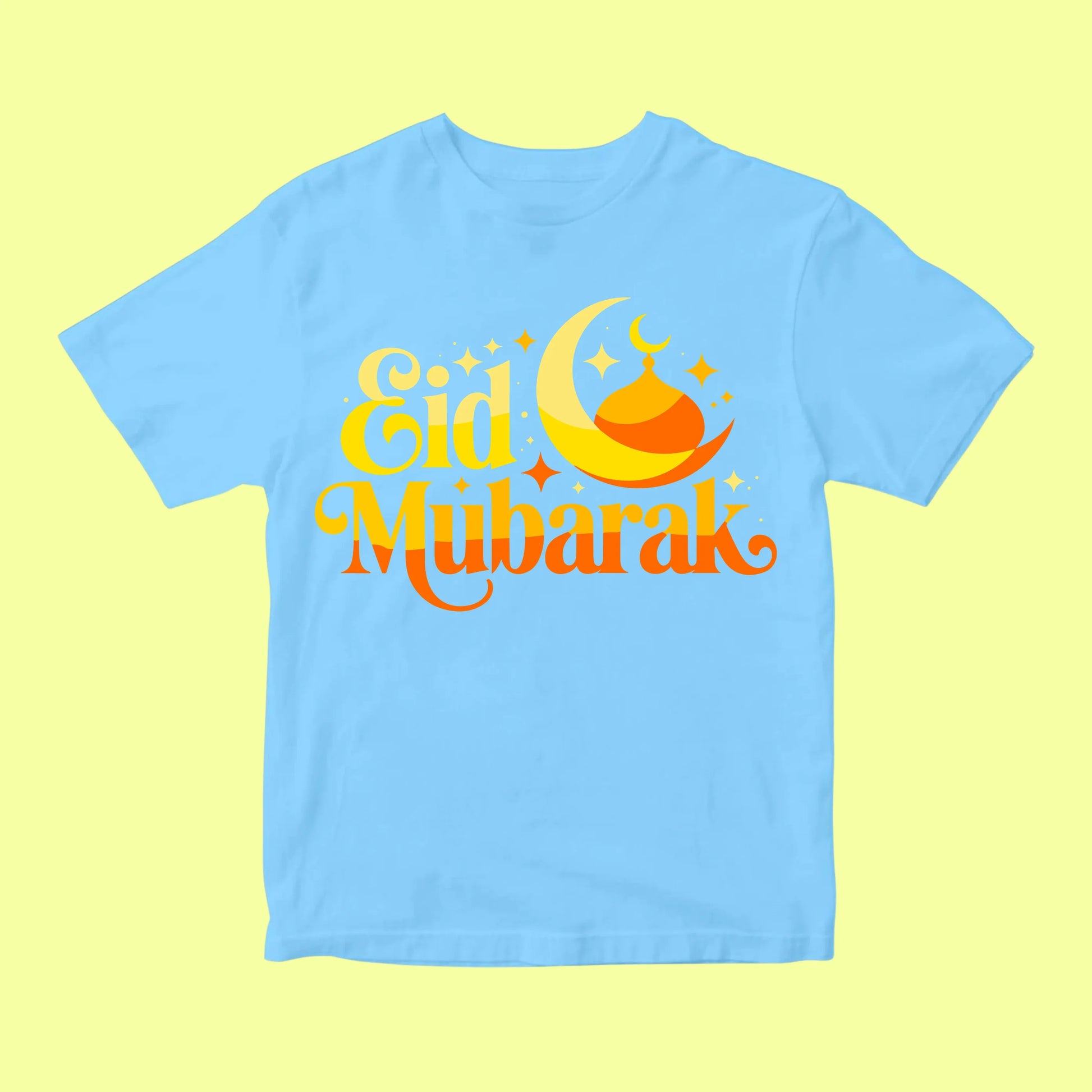 Eid Mubarak Kids Shirt – Cute Crescent Moon & Mosque T-Shirt for Boys and Girls SavigStyle