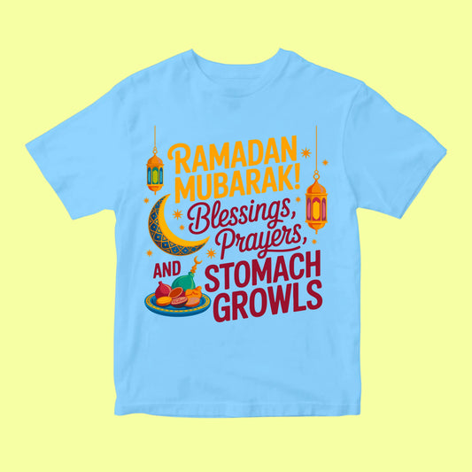 Kids Ramadan Mubarak Blessings T-Shirt – Cute Islamic Eid Tee for Boys & Girls SavigStyle