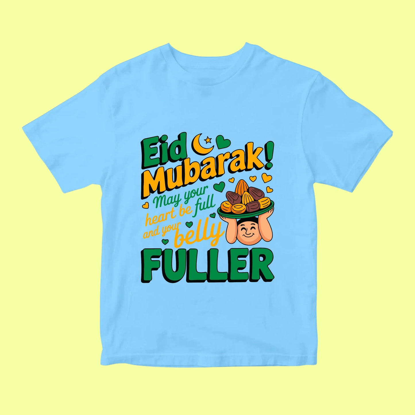 Eid Mubarak Shirt – Heart Full Belly Fuller Tee SavigStyle