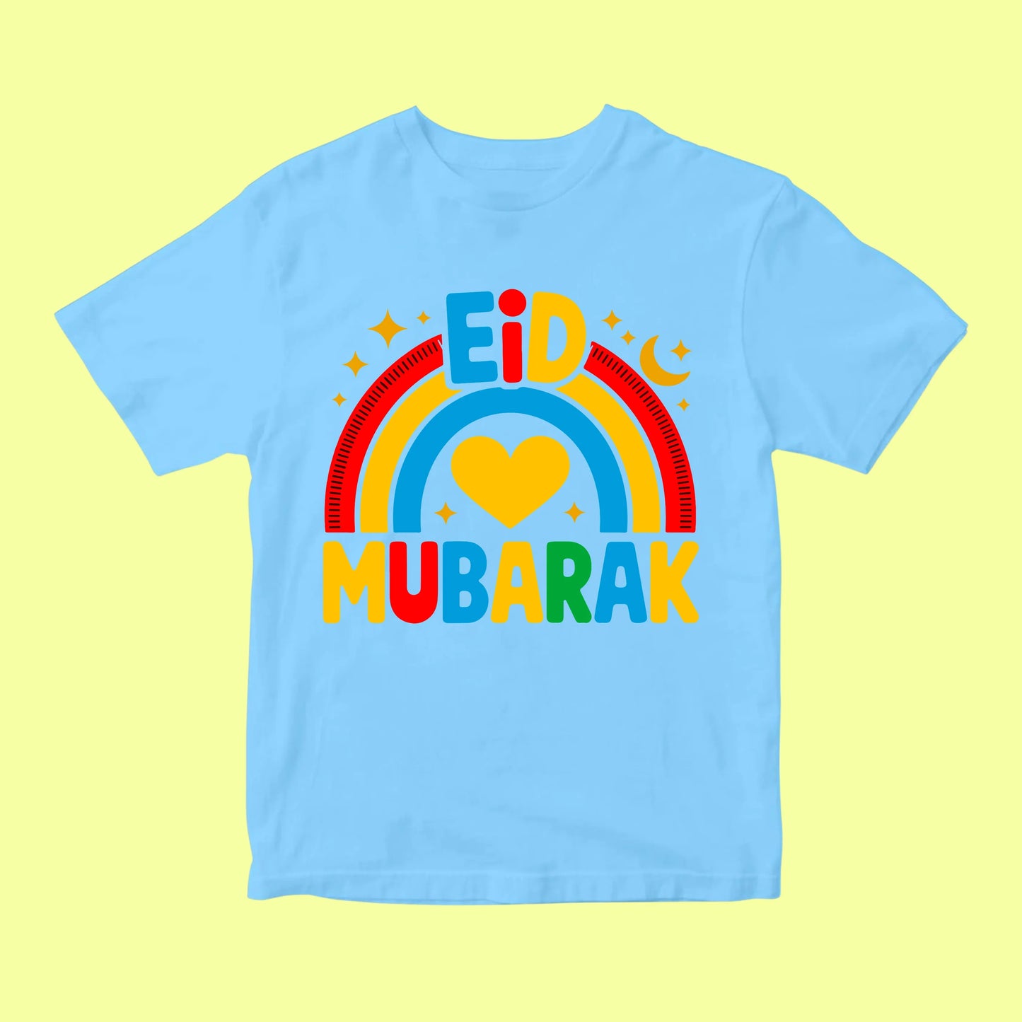 Kids Rainbow Eid Mubarak Shirt (I) SavigStyle
