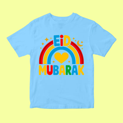 Kids Rainbow Eid Mubarak Shirt (I) SavigStyle