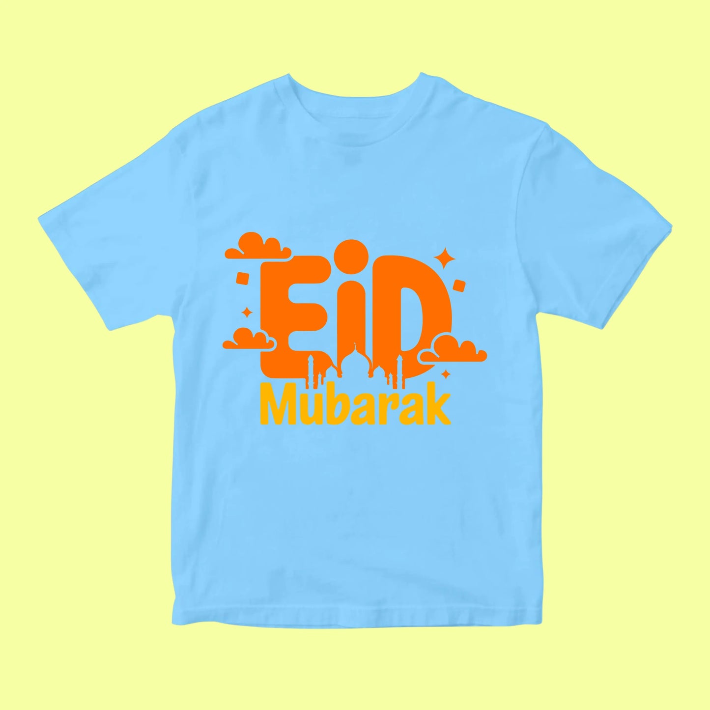 Eid Mubarak Kids Shirt – Cute Islamic Crescent Moon & Mosque T-Shirt for Boys and Girls SavigStyle