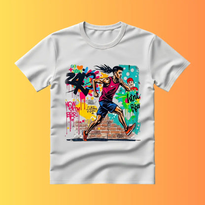 Urban Runner Graphic T-Shirt – Unisex 100% Pure Cotton Street Art Tee badartees