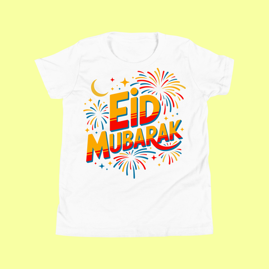Eid Mubarak Shirt | Fire Works Kid Tee SavigStyle