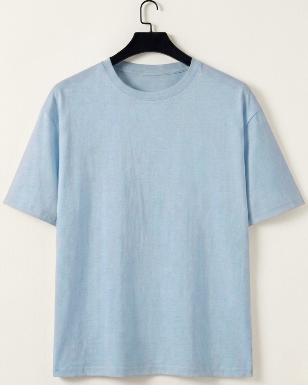 Women Soft Pure Cotton Round Neck Half Sleeve Tshirt - Sky Blue