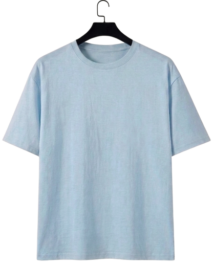 Women Soft Pure Cotton Round Neck Half Sleeve Tshirt - Sky Blue