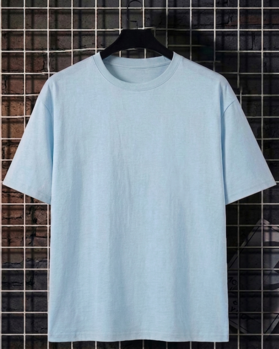 Women Soft Pure Cotton Round Neck Half Sleeve Tshirt - Sky Blue
